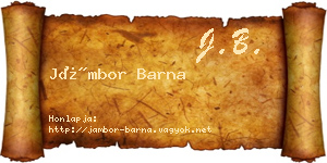 Jámbor Barna névjegykártya