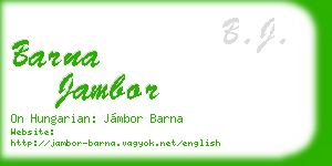 barna jambor business card